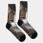 Chaussette Cute Tabby Chat Personnalisé Personnalisé Photo An (Droite)