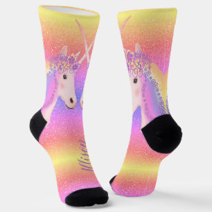 Chaussette Cute Unicorn Rainbow Parties scintillant personnal