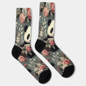 Chaussette Cute Vintage Panda Floral (Droite)
