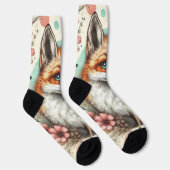 Chaussette Cute Vintage Watercolo Fox peinture (Droite)