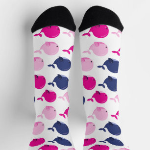 Chaussette Cute Whales, Pattern of Whales, Sea Animals