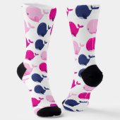 Chaussette Cute Whales, Pattern of Whales, Sea Animals (Angulaire)