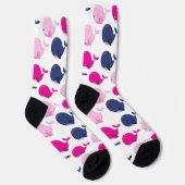 Chaussette Cute Whales, Pattern of Whales, Sea Animals (Droite)