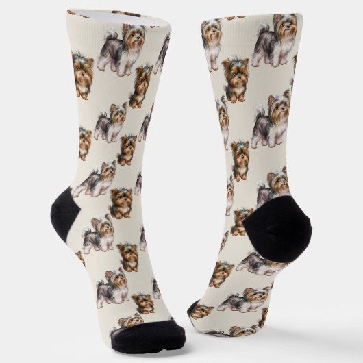 Chaussette Cute Yorkshire Terrier Chien Motif (Angulaire)