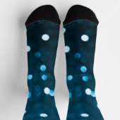 Chaussette Cyan Blue Sparkly Bokeh Abstrait (Haut)