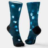 Chaussette Cyan Blue Sparkly Bokeh Abstrait (Angulaire)
