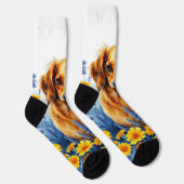Chaussette Dachshund aux fleurs (Droite)