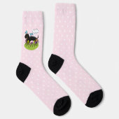 Chaussette Dachshund Dog Dachsie de printemps (noir et tan) m (Droite)