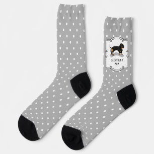 Chaussette Dachshund Mom (S noir & tan) - Mignonne maman chie
