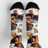 Chaussette Dachshund vintage sans couture (Haut)