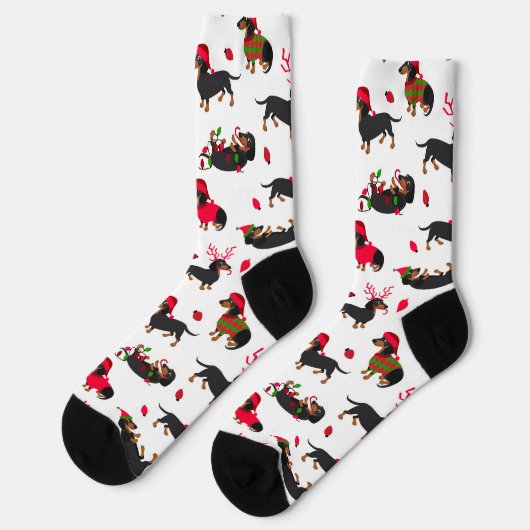 Chaussette Dachshunds de Noël (Gauche)