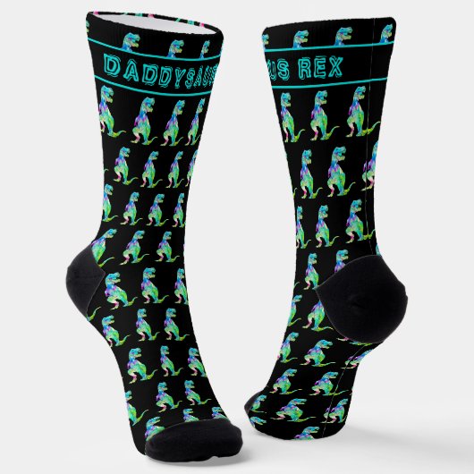 Chaussette Daddysaurus Citation drôle de papa dinosaure (Angulaire)