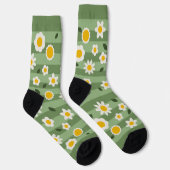 Chaussette DAISY GREEN - Durable Funny Chaussettes Florales (Droite)