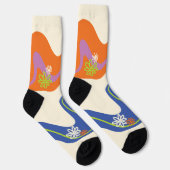 Chaussette Daisy Groove Bleu, orange, violet, vert et crème (Droite)