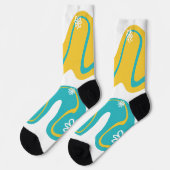 Chaussette Daisy Groove - Turquoise et jaune (Gauche)