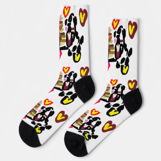 Chaussette Dalmatians eating pancakes valentine's day