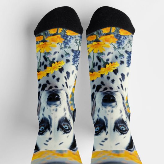 Chaussette Dalmatien dans les fleurs (Haut)