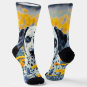 Chaussette Dalmatien dans les fleurs (Angulaire)