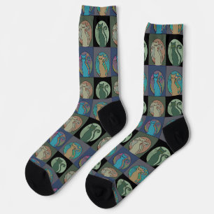 Chaussette Dame aux chats Multi Chats Assis Thunder_Cove