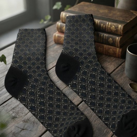 Chaussette Damier gothique onyx corbeau