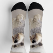 Chaussette Dandie Dinmont Terrier Peinture Chien Art original (Haut)