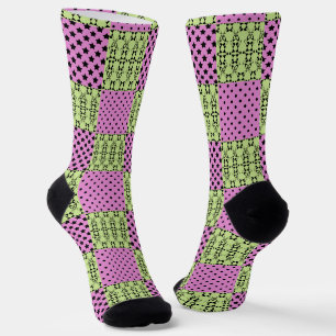 Chaussette Dans les tons foncés multicolores, géométriques ré