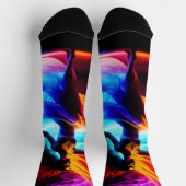Chaussette Danseur avec des perruques bleu violet orange sur  (Haut)