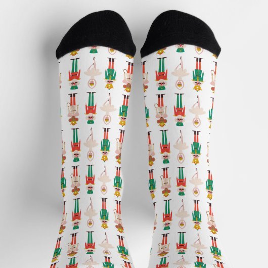 Chaussette Danseuse de Casse-Noisette de Noël festive (Haut)