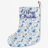 Chaussette de Noël à fleurs bleues (Dos)