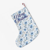Chaussette de Noël à fleurs bleues (Dos (Accrochage))