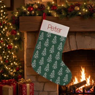 Chaussette de Noël à motif d'arbre personnalisé