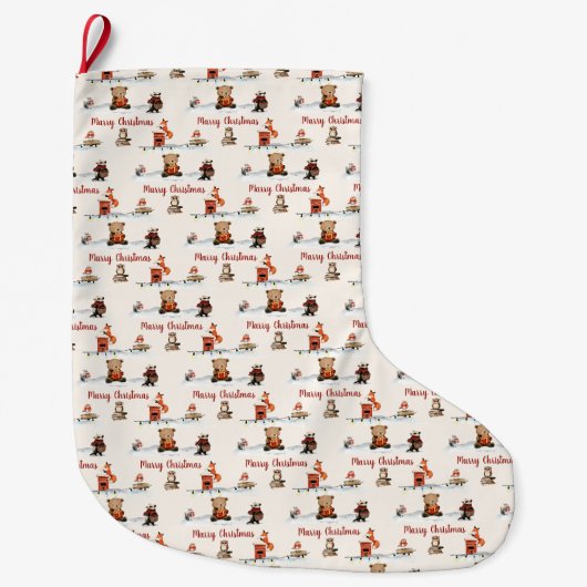 Chaussette de Noël Animaux Coquets de la Forêt (Devant)