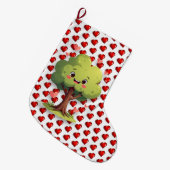 Chaussette de Noël, Arbre coeurs rouges d'amour (Devant (Accrochage))