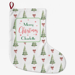 Chaussette de Noël au nom Rouge Vert Festif