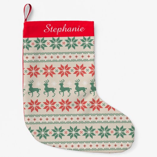 Chaussette de Noël au point de broderie (Devant)