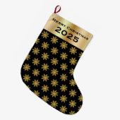 Chaussette de Noël aux flocons de neige dorés élég (Devant (Accrochage))
