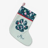Chaussette de Noël avec empreinte de patte de chie (Devant (Accrochage))
