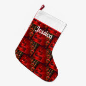 Chaussette de Noël avec grelots et monogramme (Devant (Accrochage))