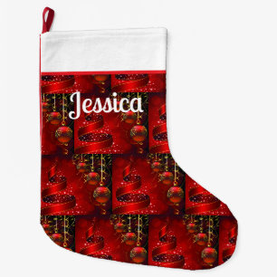 Chaussette de Noël avec grelots et monogramme