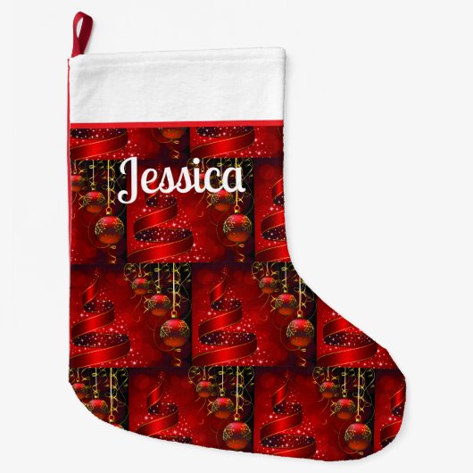 Chaussette de Noël avec grelots et monogramme (Devant)