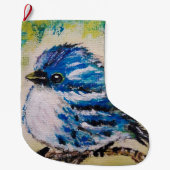 Chaussette de Noël avec joli oiseau (Devant)