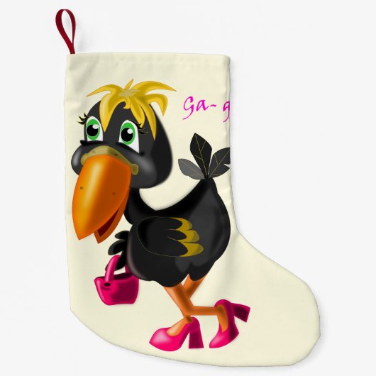 Chaussette de Noël avec Oiseau Moderne (Devant)