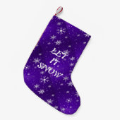 Chaussette de Noël bleu-violet à flocons de neige  (Devant (Accrochage))