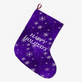 Chaussette de Noël bleu-violet à flocons de neige (Devant (Accrochage))