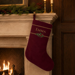 Chaussette de Noël bordeaux personnalisée