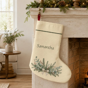 Chaussette de Noël botanique nordique personnalisé