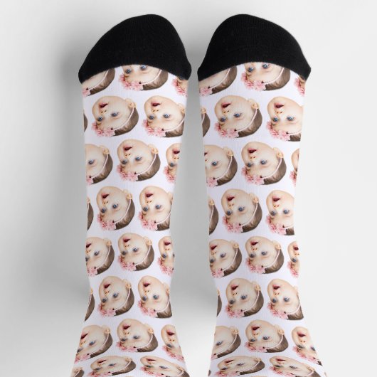 Chaussette de Noël Cadeau Photo Personnalisée Visa (Haut)
