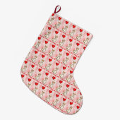 Chaussette de Noël, Chat coeurs rouges Amour (Devant (Accrochage))