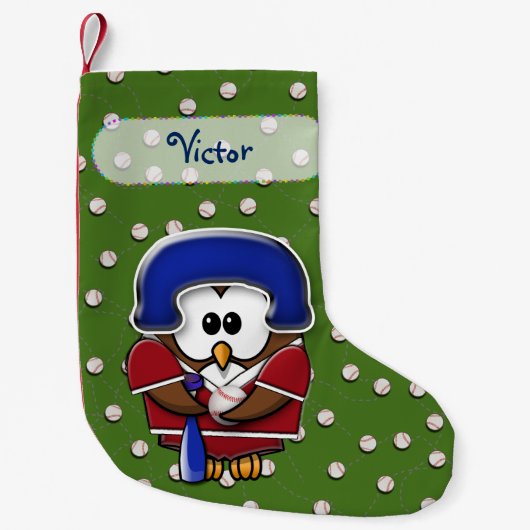 chaussette de Noël chouette baseball (Devant)