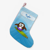 chaussette de Noël chouette surfeur (Devant (Accrochage))